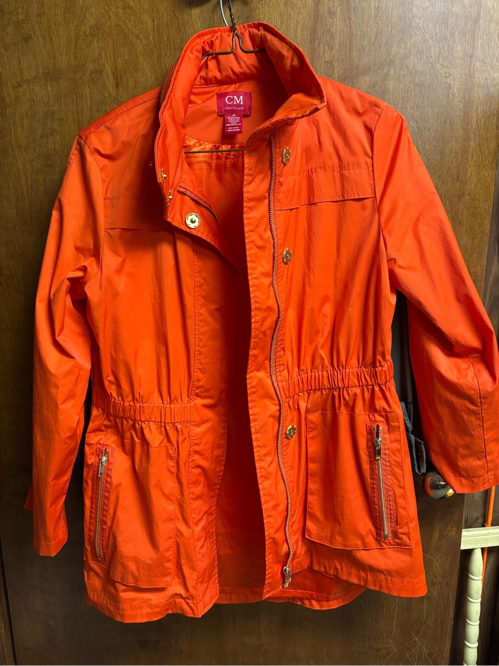 CM Orange Lightweight waterproof Anorak Jacket for Women. NWOT